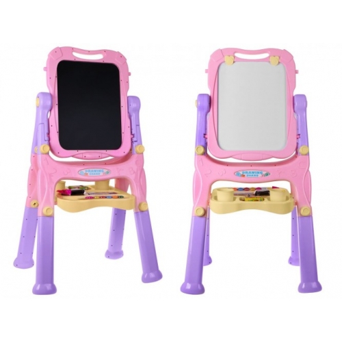 Duża Dwustronna Tablica MAGNESY KREDA OBRÓT 360ST - RÓŻOWA 676